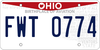 OH license plate FWT0774