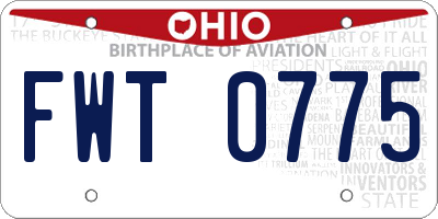 OH license plate FWT0775