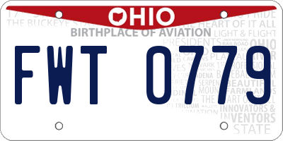 OH license plate FWT0779