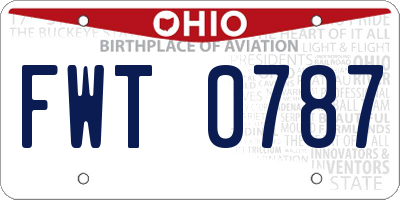 OH license plate FWT0787