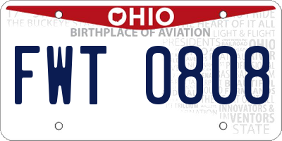 OH license plate FWT0808