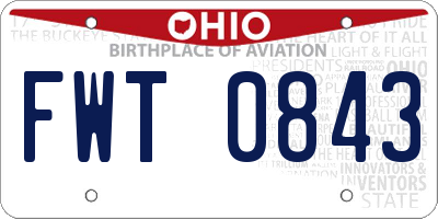 OH license plate FWT0843