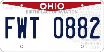 OH license plate FWT0882