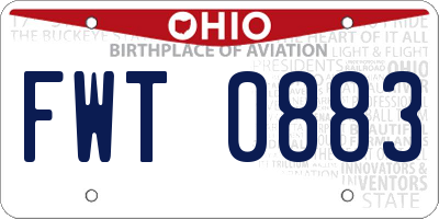 OH license plate FWT0883