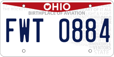 OH license plate FWT0884