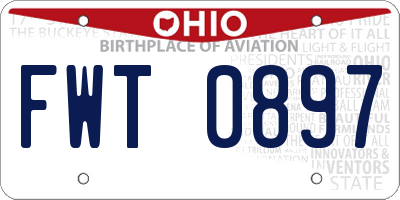 OH license plate FWT0897