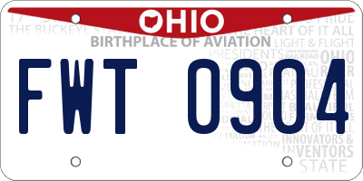 OH license plate FWT0904