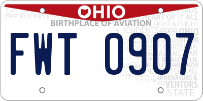 OH license plate FWT0907