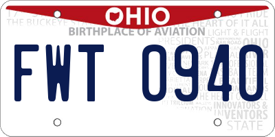 OH license plate FWT0940
