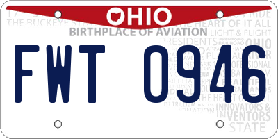 OH license plate FWT0946