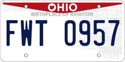 OH license plate FWT0957