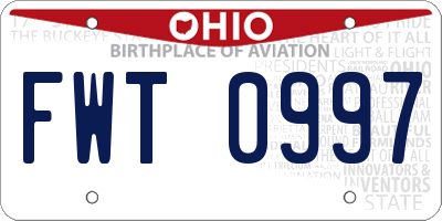 OH license plate FWT0997