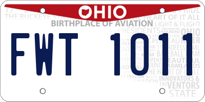 OH license plate FWT1011