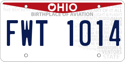 OH license plate FWT1014