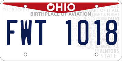 OH license plate FWT1018