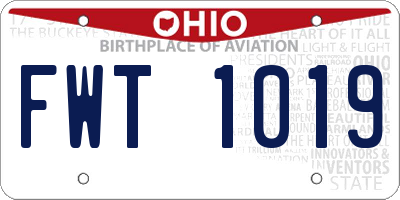 OH license plate FWT1019