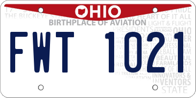 OH license plate FWT1021