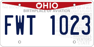 OH license plate FWT1023