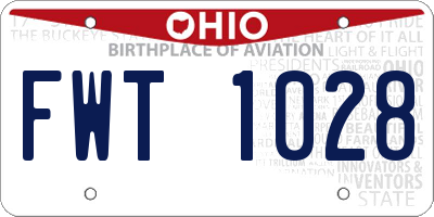 OH license plate FWT1028