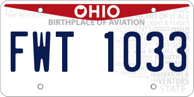 OH license plate FWT1033