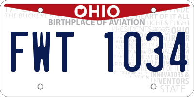 OH license plate FWT1034