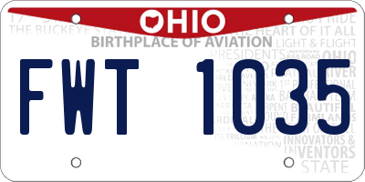 OH license plate FWT1035