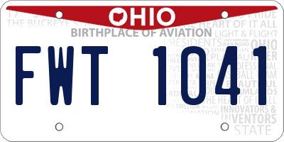 OH license plate FWT1041