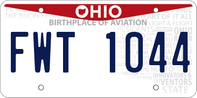 OH license plate FWT1044