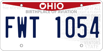 OH license plate FWT1054