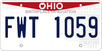 OH license plate FWT1059