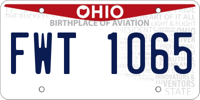 OH license plate FWT1065
