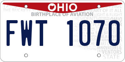 OH license plate FWT1070