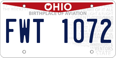 OH license plate FWT1072