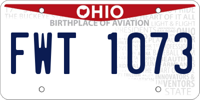 OH license plate FWT1073