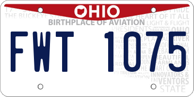 OH license plate FWT1075