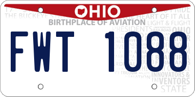 OH license plate FWT1088