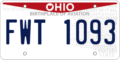 OH license plate FWT1093