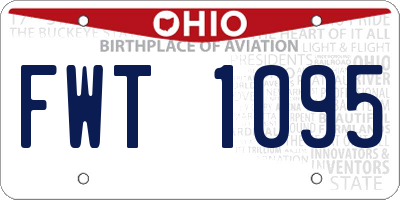 OH license plate FWT1095