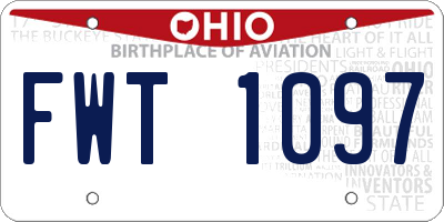 OH license plate FWT1097