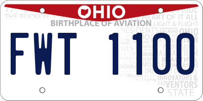 OH license plate FWT1100