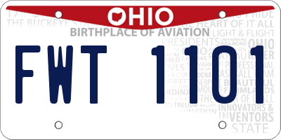 OH license plate FWT1101