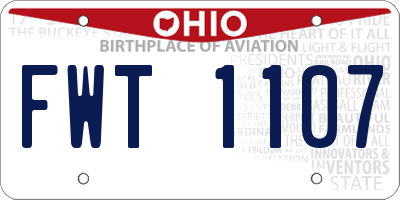 OH license plate FWT1107