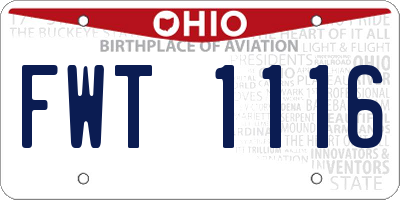 OH license plate FWT1116
