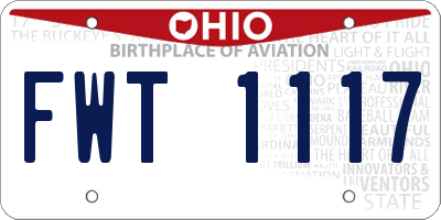 OH license plate FWT1117