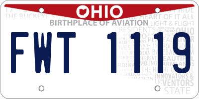 OH license plate FWT1119