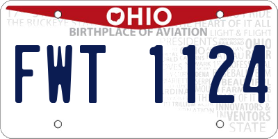 OH license plate FWT1124