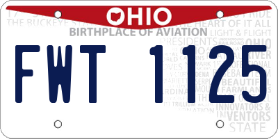 OH license plate FWT1125