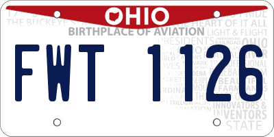 OH license plate FWT1126