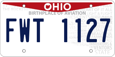 OH license plate FWT1127