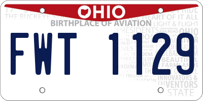 OH license plate FWT1129